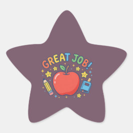 Estrela Ótimo Trabalho! Adesivo de Recompensa de Sala de A