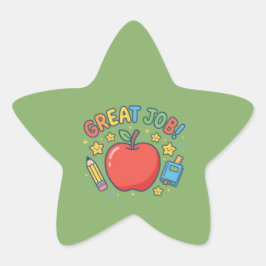 Estrela Ótimo Trabalho! Adesivo de Recompensa de Sala de A