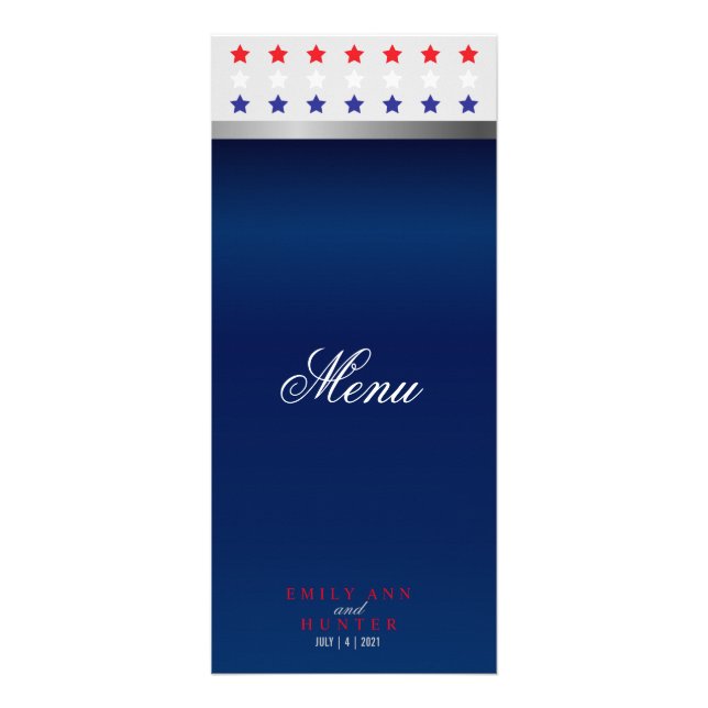 Estrela Patriótica Vermelha, Branca e Azul - Menu (Frente)