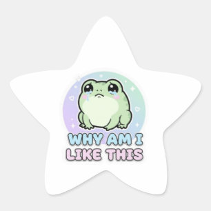 Estrela Por que eu sou como este adesivo de sapo fofo emoc