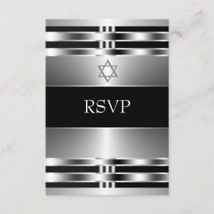 Estrela Prateada Negra do Bar David Mitzvah RSVP