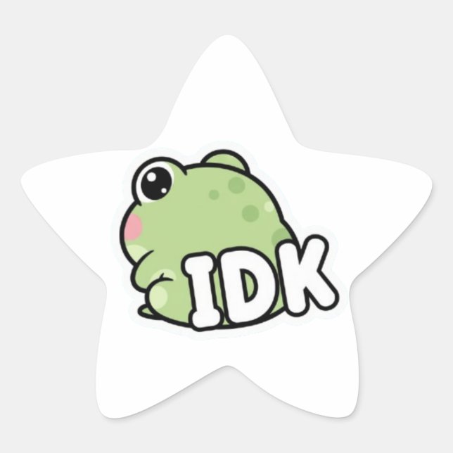 Estrela Sapo IDK Adesivo Fofo Sapo Ignorando Meme Minimal  (Frente)