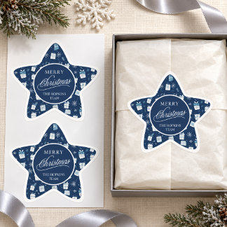 Estrela Selo de Presente de Natal Personalizado Adesivo Es