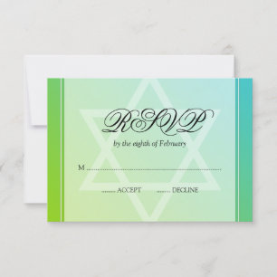 Estrela Verde limão Teal de David Bat Mitzvah RSVP