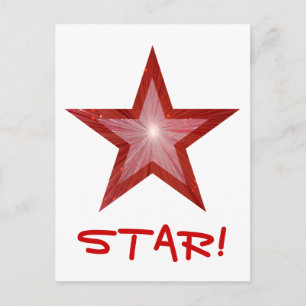 Estrela Vermelha! cartão postal branco