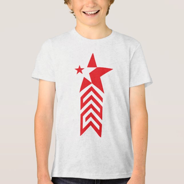 Estrela Vermelha com Setas Chevron (Frente)