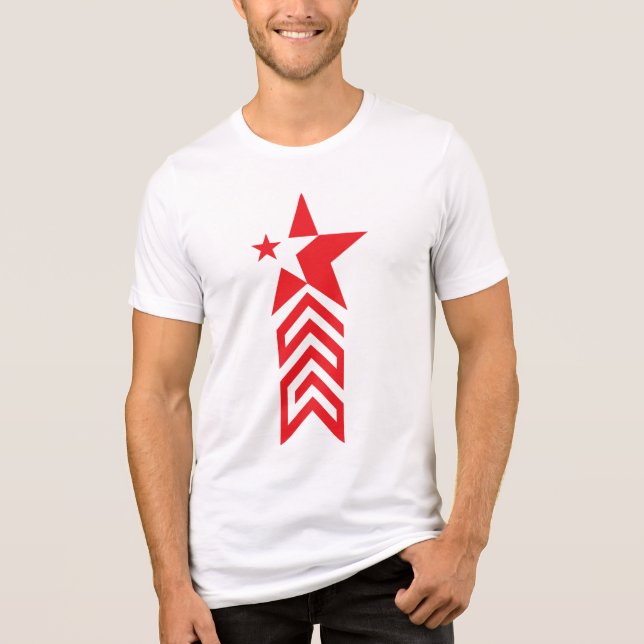 Estrela Vermelha com Setas Chevron (Frente)