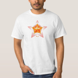 Estrela Vermelha do Comunismo Valor Branco Camisa