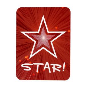 Estrela vermelha "ESTRELA!" ímã flexível