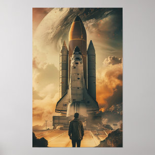 Estrelando no Impressão de Poster de espaçonave gi