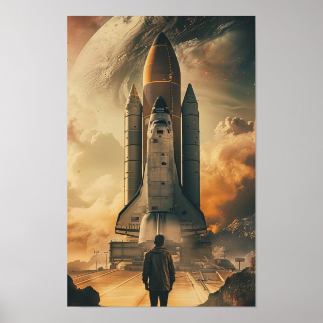 Estrelando no Impressão de Poster de espaçonave gi (Frente)