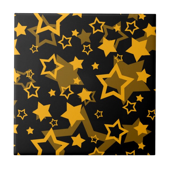 Estrelas Amarelas Douradas Brilham Design  (Frente)