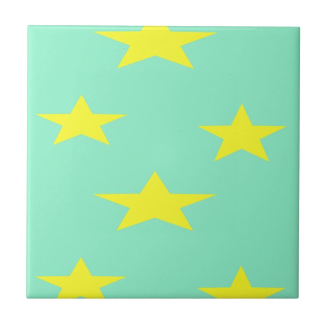 Estrelas amarelas na turquesa (Frente)