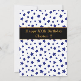 Estrelas Azuis com Convite de aniversário de Mensa