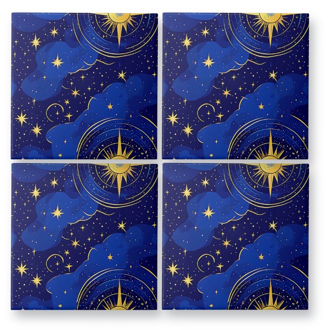 Estrelas Azuis e Douradas da Astrologia e Céu (Criador carregado)