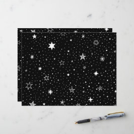 Estrelas Brancas Desenhadas À Mão Em Preto