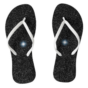 Estrelas brancas prateadas e flash em Chinelos pre