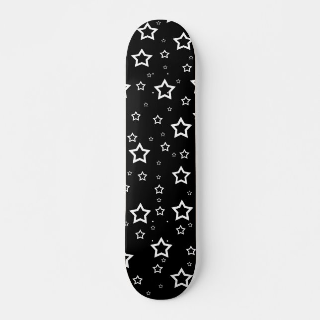 Estrelas brancas sobre fundo preto: skate (Frente)