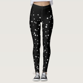 Estrelas brancas sobre leggings pretas