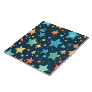 Estrelas brilhantes em azul