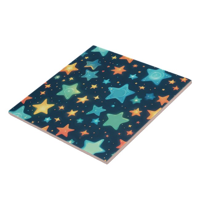 Estrelas brilhantes fofas em azul (Lateral)