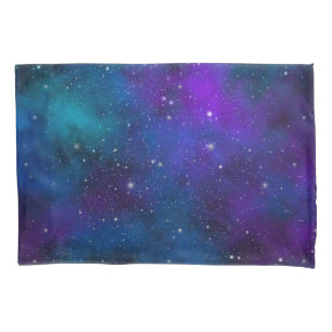 Estrelas Brilhantes no Fundo Espacial Azul e Roxo