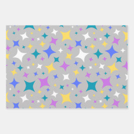 Estrelas Coloridas de Diamante Coordenando Conjunt