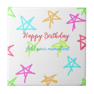 Estrelas coloridas feliz aniversário adicionar nom