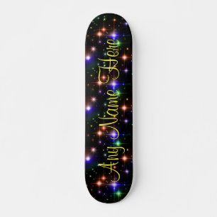 Estrelas Coloridas Skate de Nome Personalizado