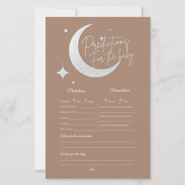 Estrelas da lua reluzentes de prata oh bebê Previs (Frente)