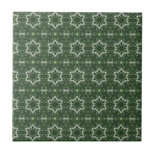 Estrelas de 6 pontos no azulejo verde