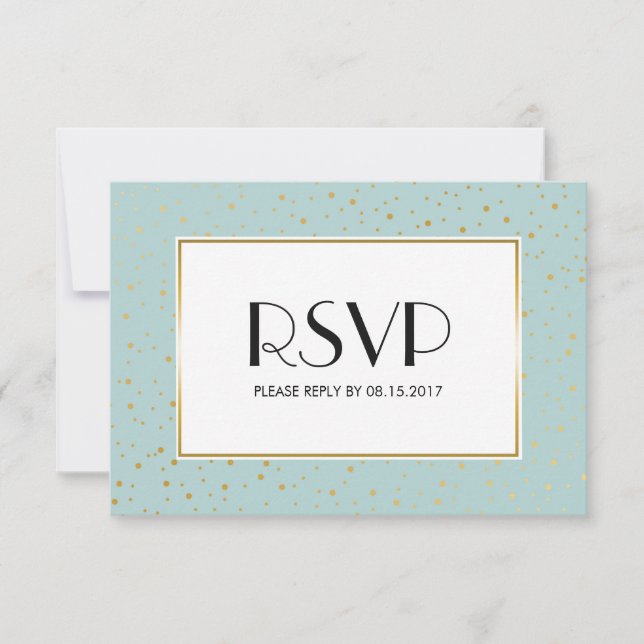 Estrelas de brilho elegantes Pastel Mint RSVP Dour (Frente)