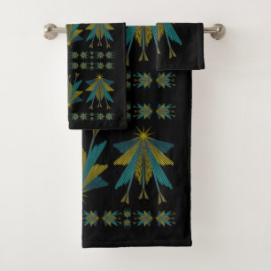 Estrelas de Fada Conjunto de Toalhas Banho Pretas