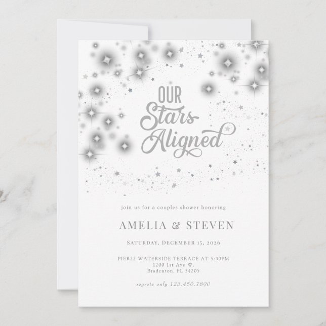 Estrelas de Galáxia | Convite ao Chá de Casais (Frente)