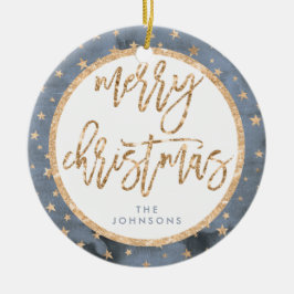 Estrelas de ouro Feliz Ornamento de Natal Cerâmica