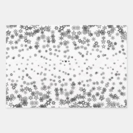 Estrelas de prata e flocos de neve do Harlequin Do