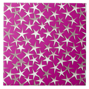 Estrelas de prata no roxo amethyst