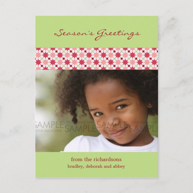 Estrelas do Amaryllis:: Cartão da foto do Natal (Frente)