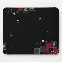 Estrelas do Mousepad Preto