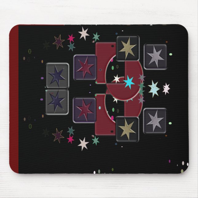 Estrelas do Mousepad Preto (Frente)