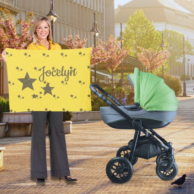 Estrelas Douradas amarelas - Pequeno cobertor de v (Criador carregado)