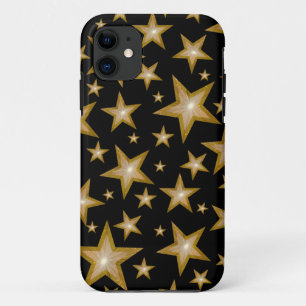 Estrelas "Douradas" capas de iphone preto