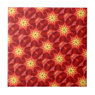 estrelas douradas em azulejo vermelho