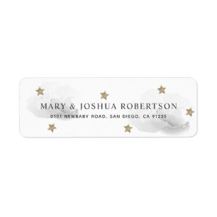 Estrelas Dourados & etiqueta de endereço macia da