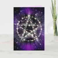 Estrelas e cartão do pentagram