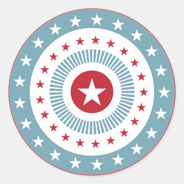 Estrelas e faixas giram em 4 de julho com adesivos (Frente)