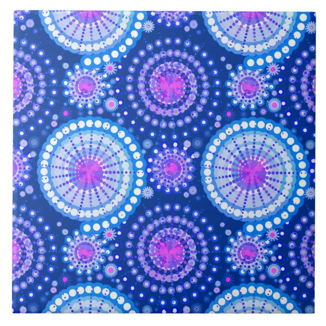 Estrelas e pinhões, azul de cobalto e branco (Frente)