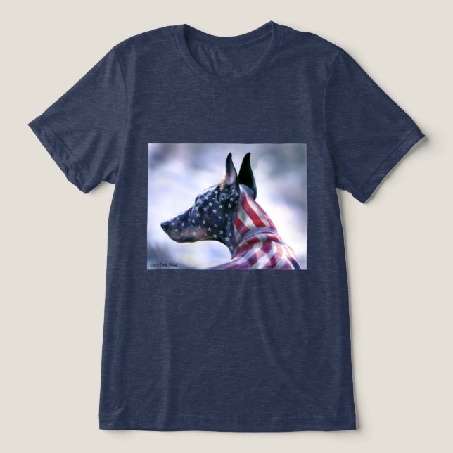 Estrelas e Stripes Doberman Pinscher (Design frontal)