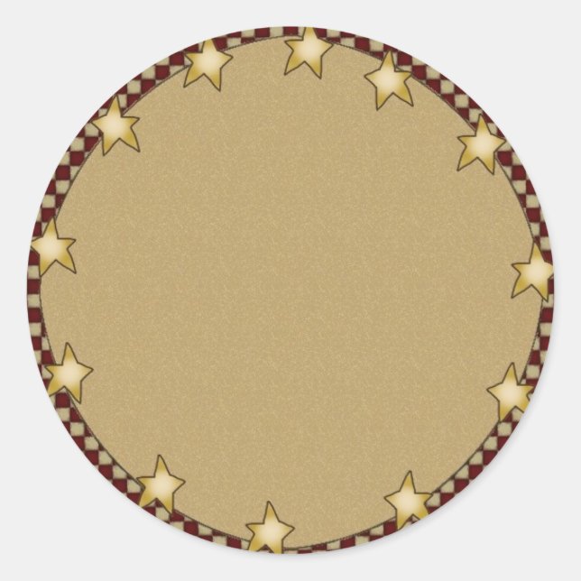 Estrelas e Verificações País - Etiqueta Primitiva  (Frente)