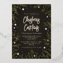 Estrelas Elegantes Convites de Foil de Natal